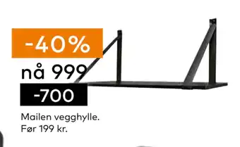 Skeidar Mailen vegghylle tilbud
