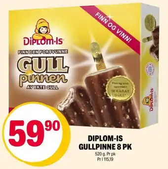 Coop Extra DIPLOM-IS GULLPINNE 8 PK tilbud