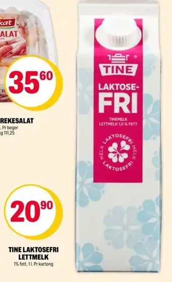 Coop Extra TINE LAKTOSEFRI LETTMELK tilbud