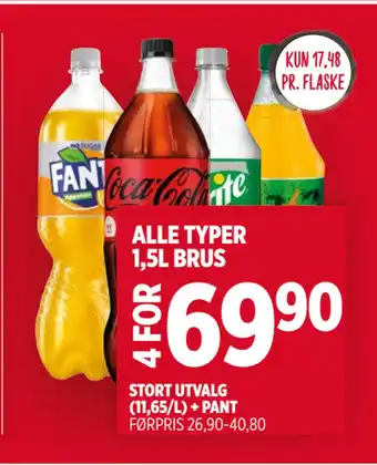 Meny ALLE TYPER 1,5L BRUS tilbud
