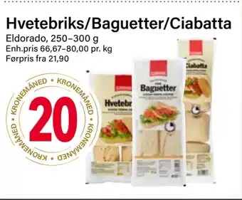 Nærbutikken Hvetebriks/Baguetter/Ciabatta tilbud