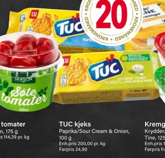 Nærbutikken TUC kjeks tilbud