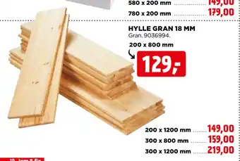 jem & fix HYLLE GRAN 18 MM tilbud