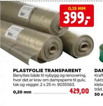 jem & fix PLASTFOLIE TRANSPARENT tilbud