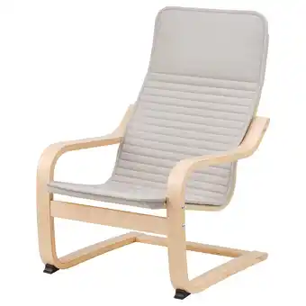IKEA PoÄng Barnestol, bjørkefiner/knisa lys beige tilbud