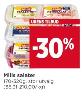 Meny Mills salater tilbud