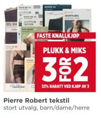 Meny Pierre Robert tekstil tilbud