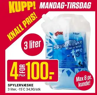 Europris SPYLERVÆSKE tilbud
