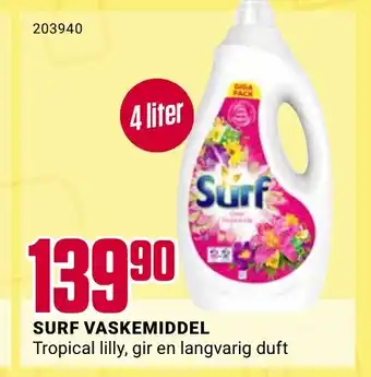 Europris SURF VASKEMIDDEL tilbud