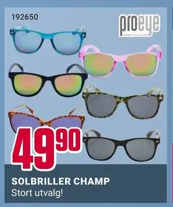 Europris SOLBRILLER CHAMP tilbud