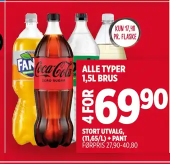 Meny ALLE TYPER 1,5L BRUS tilbud