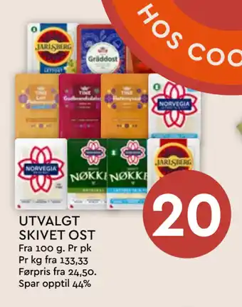 Coop Mega UTVALGT SKIVET OST tilbud