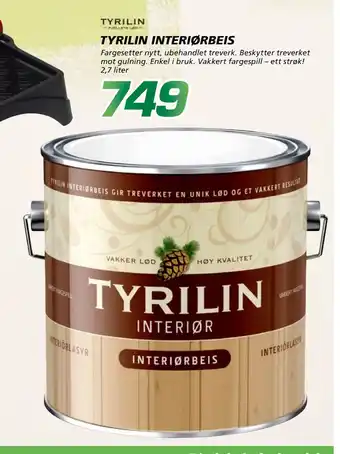 Coop Byggmix TYRILIN INTERIØRBEIS tilbud