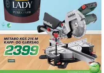 Coop Byggmix METABO KGS 216 M KAPP- OG GJÆRSAG tilbud