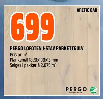Obs Bygg PERGO LOFOTEN 1-STAV PARKETTGULV tilbud