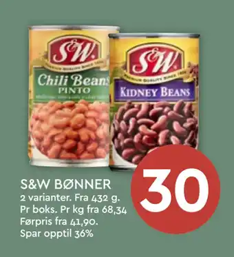 Coop Mega S&W BØNNER tilbud