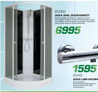 Coop Byggmix DUXA OPAL DUSJKABINETT tilbud