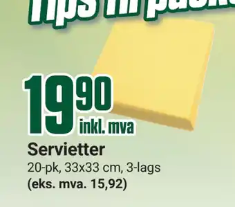 Europris Servietter tilbud