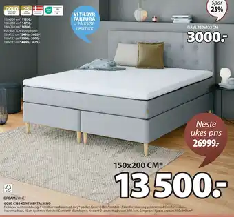 JYSK GOLD C120 KONTINENTALSENG tilbud