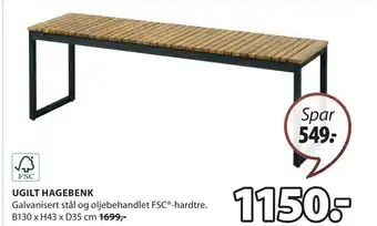 JYSK UGILT HAGEBENK tilbud