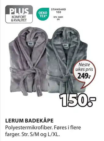 JYSK LERUM BADEKÅPE tilbud
