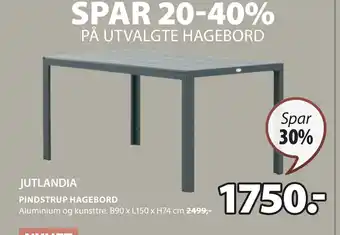 JYSK PINDSTRUP HAGEBORD tilbud