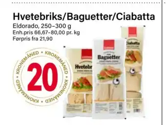 Nærbutikken Hvetebriks/Baguetter/Ciabatta tilbud