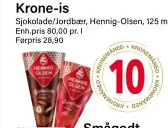 Nærbutikken Krone-is Hennig Olsen 125 ml tilbud