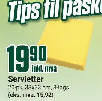 Europris Servietter tilbud