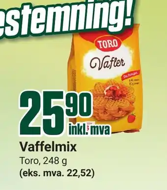 Europris Vaffelmix Toro tilbud