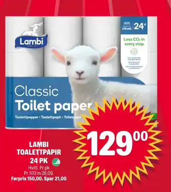 Coop Extra LAMBI TOALETTPAPIR 24 PK tilbud