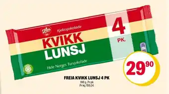 Coop Extra Kvikk lunsj sjokoladebar tilbud