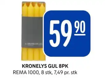 Rema 1000 KRONELYS GUL 8PK tilbud