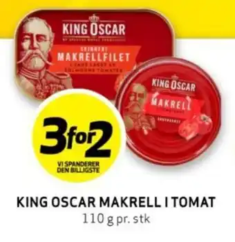 Bunnpris KING OSCAR MAKRELL I TOMAT tilbud