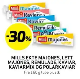 Bunnpris MILLS EKTE MAJONES, LETT MAJONES, REMULADE, KAVIAR, KAVIARMIX OG POLARKAVIAR tilbud