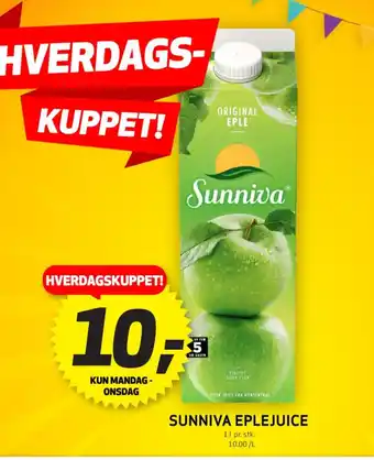 Bunnpris SUNNIVA EPLEJUICE tilbud