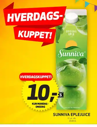 Bunnpris SUNNIVA EPLEJUICE tilbud