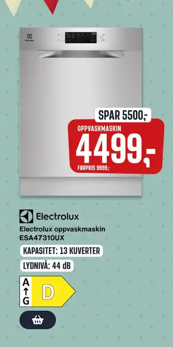 Skousen Electrolux oppvaskmaskin tilbud