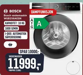 Skousen Bosch vaskemaskin WGB256AESN tilbud