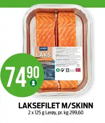 Kiwi LAKSEFILET M/SKINN tilbud
