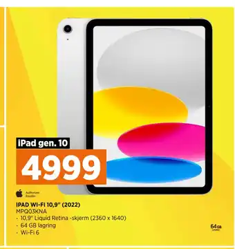 POWER IPAD WI-FI 10,9 (2022) tilbud