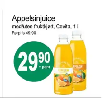 Joker Cevita appelsinjuice med fruktkjøtt tilbud