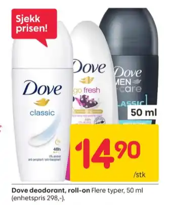 Rusta Dove roll-on tilbud