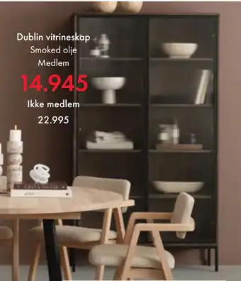 Fagmøbler Dublin vitrineskap tilbud