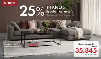 Fagmøbler Thanos hjørnesofa tilbud