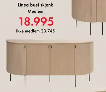 Fagmøbler Linea buet skjenk tilbud