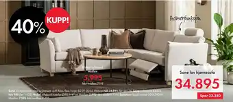 Fagmøbler Sone lav hjørnesofa tilbud