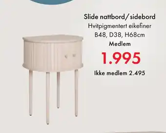 Fagmøbler Slide nattbord/sidebord tilbud