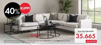 Fagmøbler Sone dyp hjørnesofa tilbud