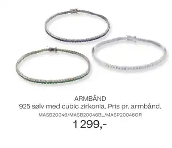 Bjørklund ARMBÅND 925 sølv med cubic zirkonia. Pris pr. armbånd tilbud